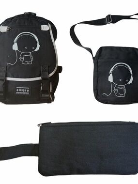 Asge 3 Piece Backpack Set Reflective Waterproof